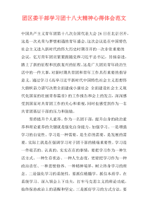 团区委干部学习团十八大精神心得体会范文