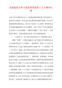 巡视组组长学习宣传贯彻党的十九大精神心得