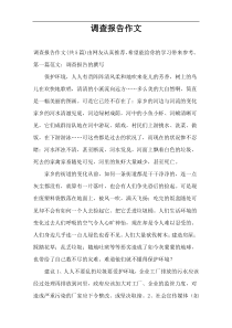 调查报告作文