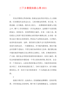 三下乡暑假实践心得2021