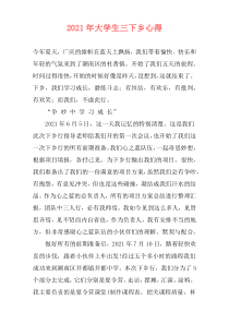 2021年大学生三下乡心得