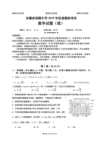安徽省郎溪中学2019届高三数学仿真模拟考试试题 理（PDF，无答案）