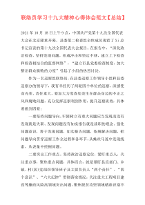 联络员学习十九大精神心得体会范文【总结】