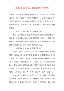 农村支部书记（述职报告）范例