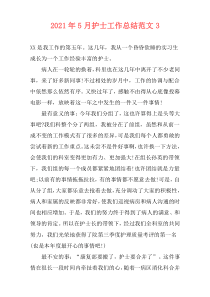 2021年5月护士工作总结范文3