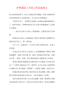 护林团队2月份工作总结范文