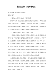 机关支部（述职报告）