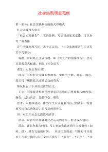 社会实践调查范例