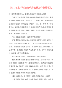 2021年上半年法治政府建设工作总结范文