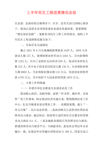 上半年民生工程进展情况总结
