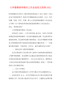 大学督察部学期末工作总结范文范例2021