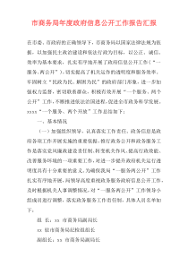 市商务局年度政府信息公开工作报告汇报