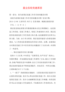 重业务轻党建原因
