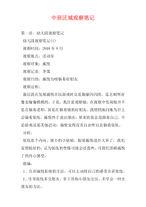 中班区域观察笔记