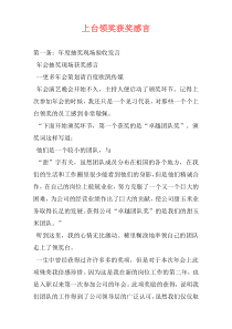 上台领奖获奖感言