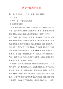 两学一做班子对照