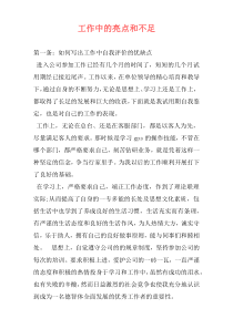 工作中的亮点和不足