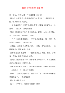 寒假生活作文300字