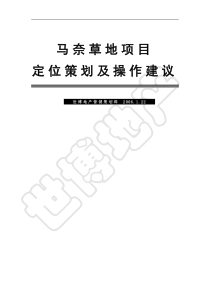 房地产业-马奈草地项目定位策划及操作建议(doc16页)