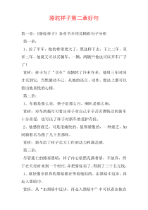 骆驼祥子第二章好句