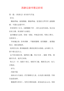 西游记读书笔记好词
