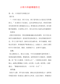 小学六年级寒假作文