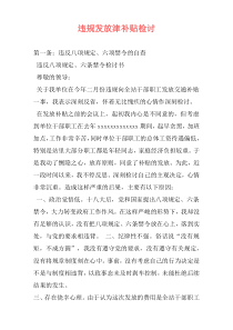 违规发放津补贴检讨