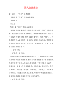 四风自查报告