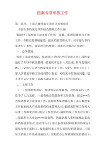 档案专项审核工作