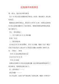 纪检案件初核报告