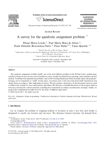 surveyforthequadraticassignmentproblem