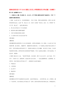 湖南省邵东县十中2019届高三历史上学期第四次月考试题（含解析）