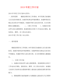 2019年度工作计划