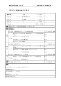 制鞋企业营销总公司秘书岗位说明书