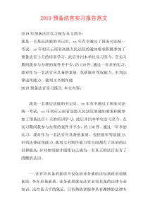 2019预备法官实习报告范文