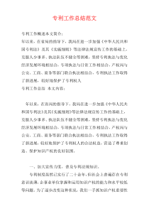 专利工作总结范文
