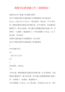 党委书记抓党建工作（述职报告）