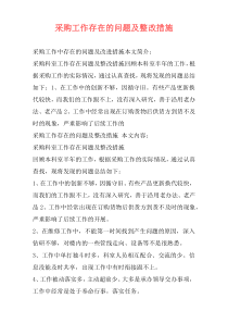 采购工作存在的问题及整改措施