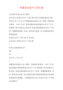 年度安全生产工作汇报