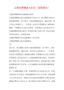 公路收费稽查大队长（述职报告）