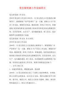 党支部党建工作总结范文