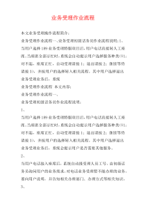 业务受理作业流程