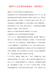 物流中心主任兼市场部部长（述职报告）