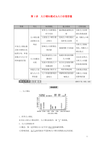 2021高考地理一轮复习 第2部分 第5章 人口与环境 第1讲 人口增长模式与人口合理容量教学案 湘
