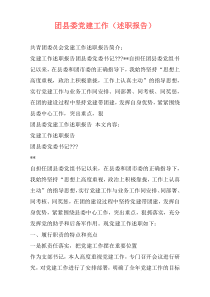 团县委党建工作（述职报告）