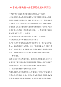 --市城乡居民基本养老保险政策知识要点