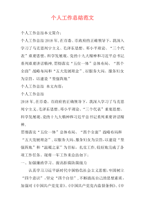 个人工作总结范文