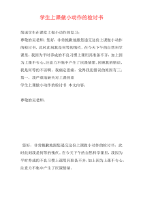 学生上课做小动作的检讨书