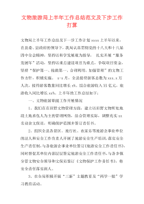 文物旅游局上半年工作总结范文及下步工作打算