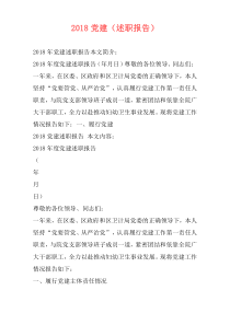 2018党建（述职报告）